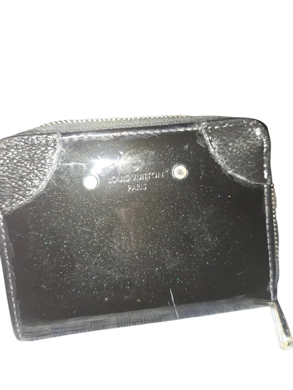 Louis Vuitton Small Black Patent Leather Zip Wallet
